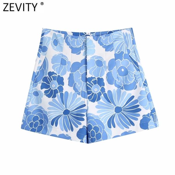 zevity women blue floral print pleat design bermuda shorts female chic zipper fly casual slim pantalone cortos p1103 210724, White;black
zevity women blue floral print pleat design bermuda shorts female chic zipper fly casual slim pantalone cortos p1103 210724, White;black