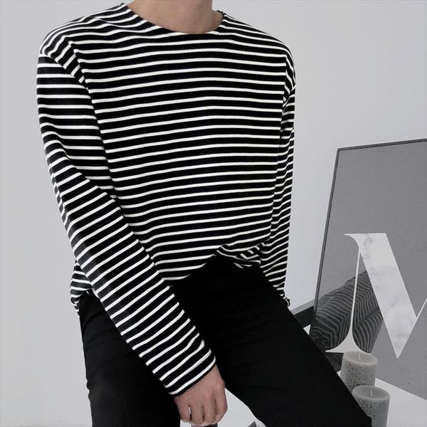 cotton striped fashion casual mens o neck long sleeved men streetwear wild loose korean m 2xl, White;black
cotton striped fashion casual mens o neck long sleeved men streetwear wild loose korean m 2xl, White;black