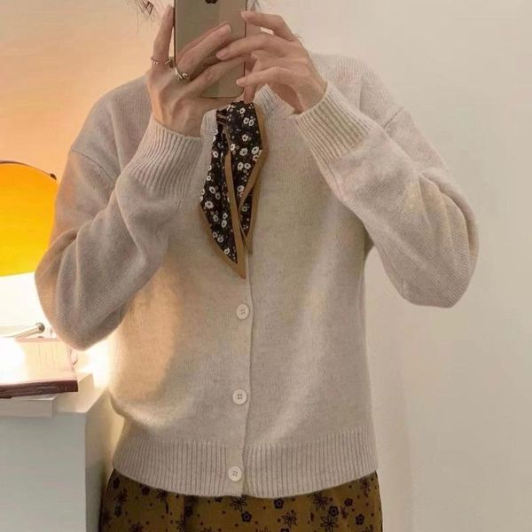 women's knits & tees 2021 spring and autumn fashion casual all-match temperament round neck long sleeve solid color knitted cardigan wo, White
women's knits & tees 2021 spring and autumn fashion casual all-match temperament round neck long sleeve solid color knitted cardigan wo, White