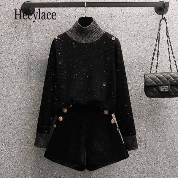 women's tracksuits plus size women fall winter warm two piece set korean casual turtleneck long sleeve knitted sweater and tweed shorts, Gray
women's tracksuits plus size women fall winter warm two piece set korean casual turtleneck long sleeve knitted sweater and tweed shorts, Gray