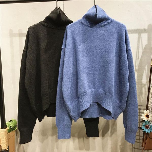 lazy wind neck solid color loose pullover sweater women's bottoming all-match sweaters, White;black
lazy wind neck solid color loose pullover sweater women's bottoming all-match sweaters, White;black