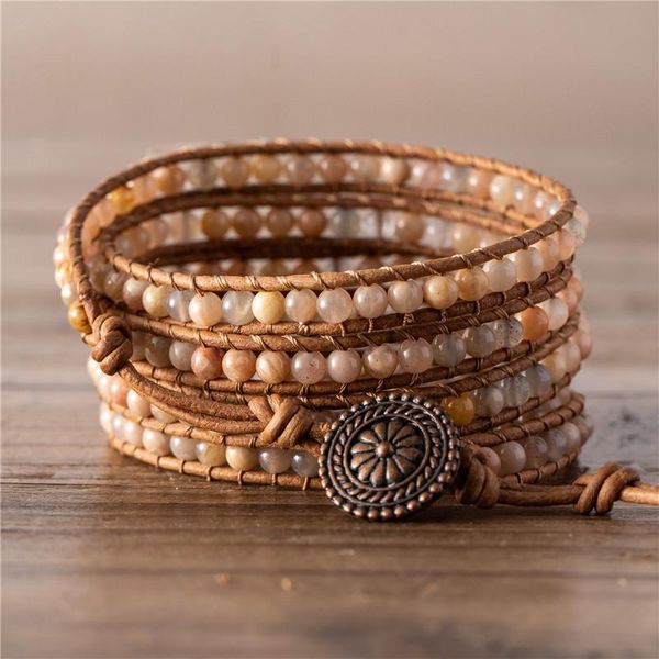 tennis hign end sun stone bead wrap bracelet boho beaded yoga 5 wraps leather femme jewelry bbf gift dropshiping, Golden;silver
tennis hign end sun stone bead wrap bracelet boho beaded yoga 5 wraps leather femme jewelry bbf gift dropshiping, Golden;silver