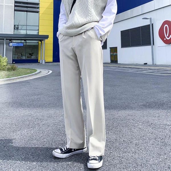 men's pants 2022 drape straight men japanese style solid color fashion casual streetwear baggy wide legs comfortable male trousers, Black
men's pants 2022 drape straight men japanese style solid color fashion casual streetwear baggy wide legs comfortable male trousers, Black