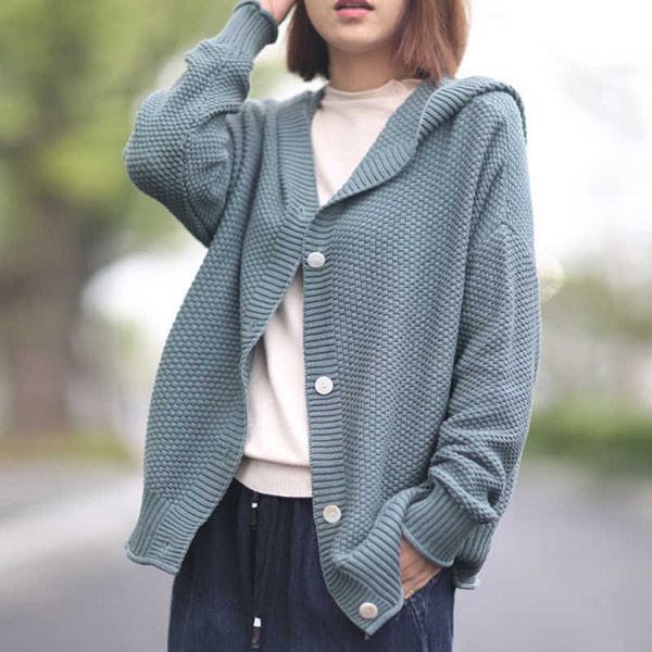 johnature korean casual loose fashion all-match new hooded knitted sweater cardigan autumn simple comfortable women sweatet 201130, White;black
johnature korean casual loose fashion all-match new hooded knitted sweater cardigan autumn simple comfortable women sweatet 201130, White;black