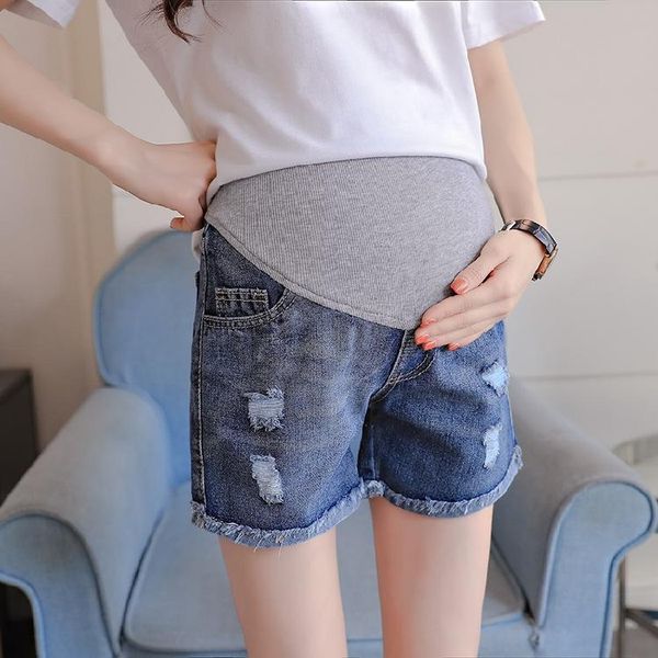 maternity bottoms pregnant women pants style with holes crimping denim shorts fashion abdominal support outer wear, White
maternity bottoms pregnant women pants style with holes crimping denim shorts fashion abdominal support outer wear, White