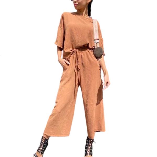 women's tracksuits casual loose women summer solid o neck half sleeve and wide leg pants femme two pieces set tracksuit streetwear sj6, Gray
women's tracksuits casual loose women summer solid o neck half sleeve and wide leg pants femme two pieces set tracksuit streetwear sj6, Gray