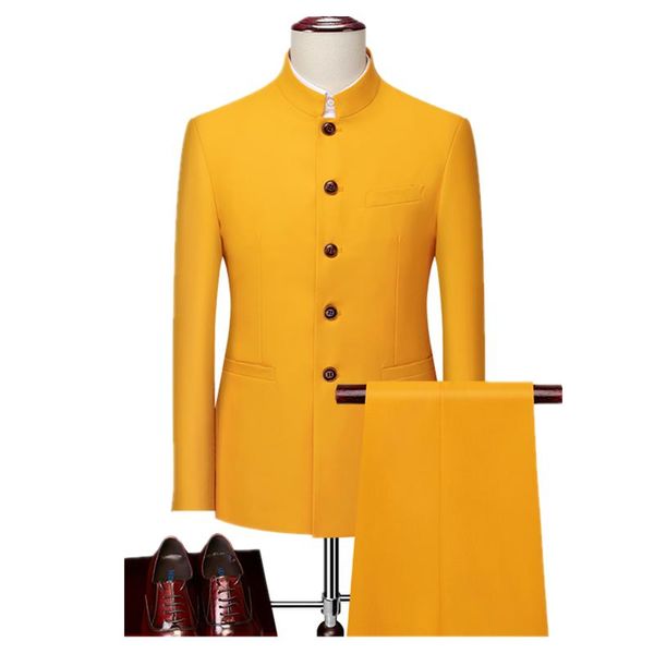 men's suits & blazers chinese traditional tang suit for men slim fit mens wedding stand collar big size solid white red yellow jacket p, White;black
men's suits & blazers chinese traditional tang suit for men slim fit mens wedding stand collar big size solid white red yellow jacket p, White;black