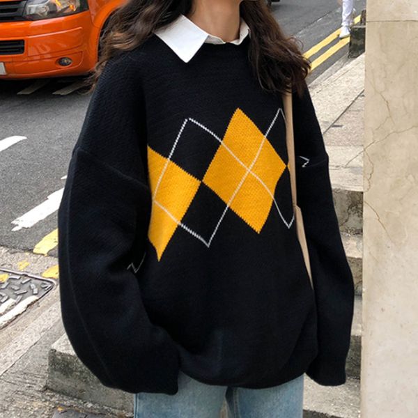 women knitted sweater fashion oversized pullovers ladies korean college style women jumper sueter mujer, White;black
women knitted sweater fashion oversized pullovers ladies korean college style women jumper sueter mujer, White;black