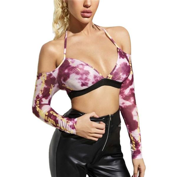 women's t-shirt hirigin summer cold shoulder v-neck tie dye halter crop 2021 party club beach vacation pullover, White
women's t-shirt hirigin summer cold shoulder v-neck tie dye halter crop 2021 party club beach vacation pullover, White