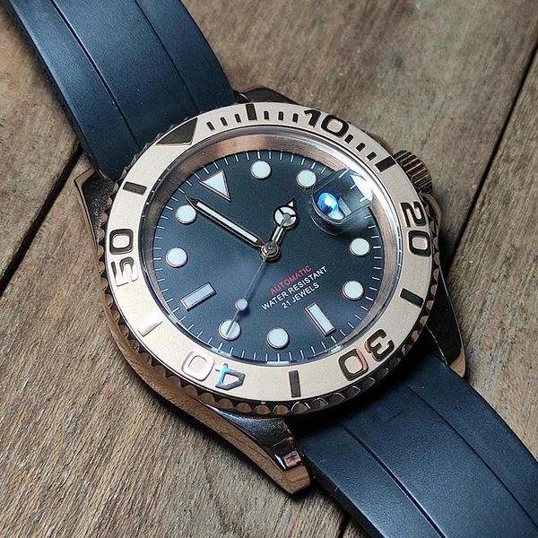 wristwatches vakuy automatic calendar mechanical men's watch yacht japan miyoda 8215 movement diver fashion luminous authentic wristwat, Slivery;brown
wristwatches vakuy automatic calendar mechanical men's watch yacht japan miyoda 8215 movement diver fashion luminous authentic wristwat, Slivery;brown