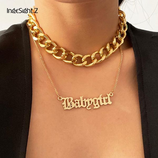 pendant necklaces ingesight.z 2pcs/set multi layered gothic initial letter necklace punk curb cuban thick choker collar jewelry, Silver
pendant necklaces ingesight.z 2pcs/set multi layered gothic initial letter necklace punk curb cuban thick choker collar jewelry, Silver
