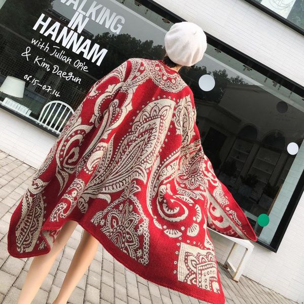 scarves retro folk style warm thick knitted imitation cashmere split long cloak ladies blanket autumn and winter cape explosion shawl, Blue;gray
scarves retro folk style warm thick knitted imitation cashmere split long cloak ladies blanket autumn and winter cape explosion shawl, Blue;gray