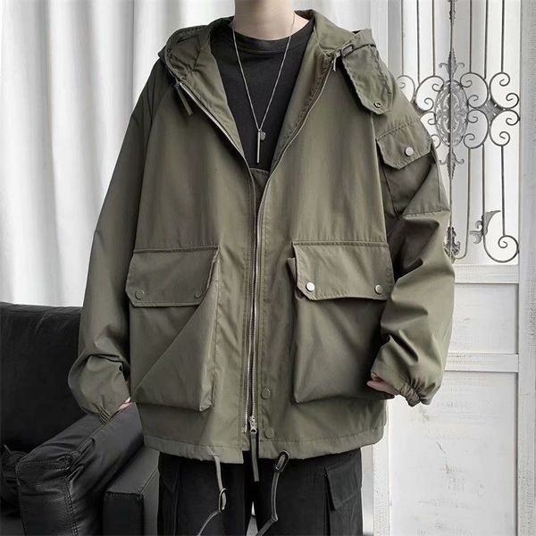 2021 new multi-pocket utility men's fashion solid color casual hooded jackets mens streetwear loose hip-hop bomber jacket men 44ev, Black;brown
2021 new multi-pocket utility men's fashion solid color casual hooded jackets mens streetwear loose hip-hop bomber jacket men 44ev, Black;brown