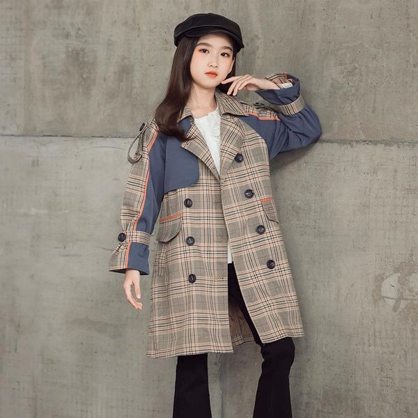 coat 2021 spring children clothing girls double breasted plaid windbreaker long overoat for 12 14 years students trench, Blue;gray
coat 2021 spring children clothing girls double breasted plaid windbreaker long overoat for 12 14 years students trench, Blue;gray