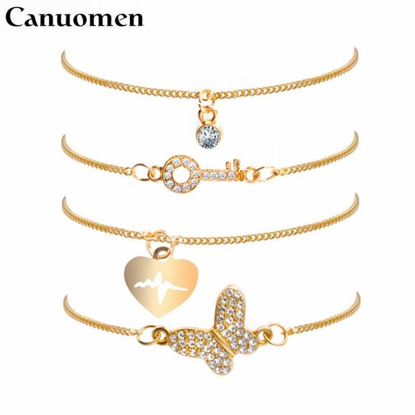 link, chain canuomen 4 pcs/ lot women bracelet bohemia style butterfly electrocardiogram fashion bracelets gifts for girls, Black
link, chain canuomen 4 pcs/ lot women bracelet bohemia style butterfly electrocardiogram fashion bracelets gifts for girls, Black