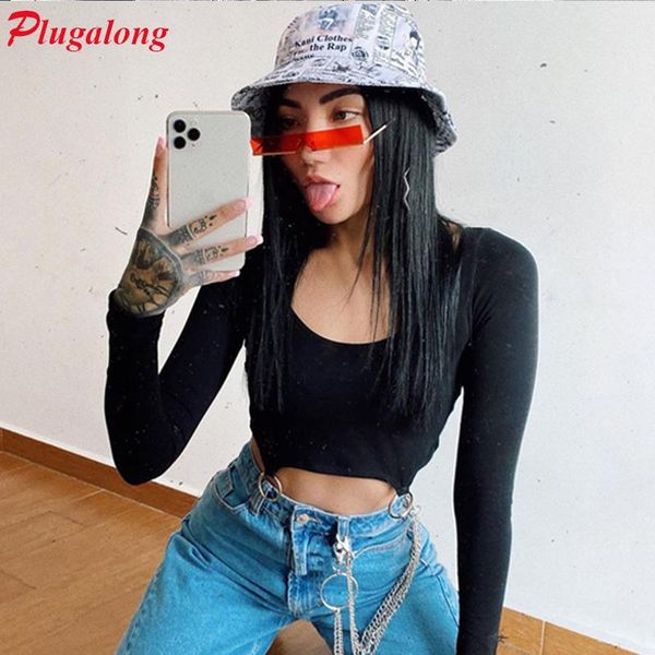 women's t-shirt plugalong t-shirts bodycon solid woman tshirts y2k aesthetic long sleeve crop harajuku streetwear casual clothing, White
women's t-shirt plugalong t-shirts bodycon solid woman tshirts y2k aesthetic long sleeve crop harajuku streetwear casual clothing, White