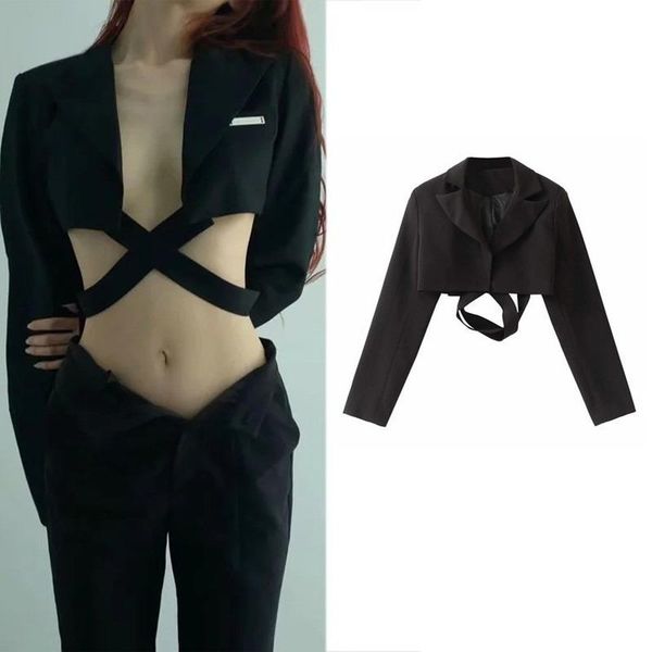 women's suits & blazers bandage short blazer women y2k solid color single breasted casual cool girl simple all match suit fashion stree, White;black
women's suits & blazers bandage short blazer women y2k solid color single breasted casual cool girl simple all match suit fashion stree, White;black