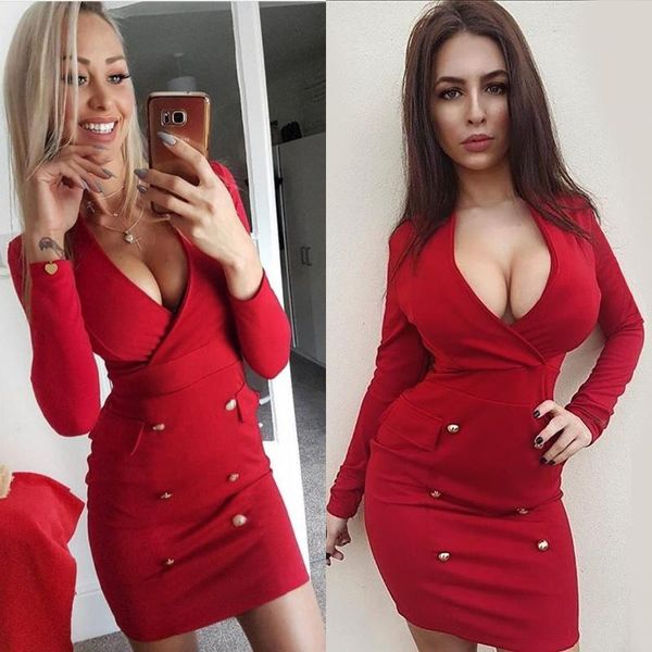 casual dresses v-neck solid woman above knee 2021 gothic style arrival mini button pockets sheath slim female dress plus size, Black;gray
casual dresses v-neck solid woman above knee 2021 gothic style arrival mini button pockets sheath slim female dress plus size, Black;gray