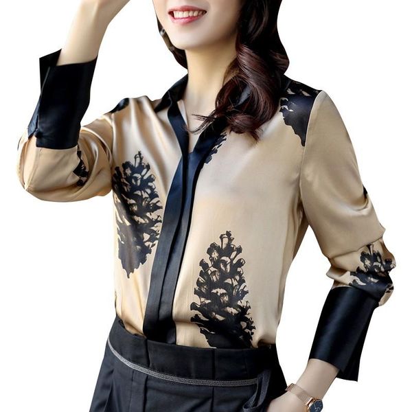 korean style women's shirts 60% silk womens and blouses floral print ladies blouses camisas mujer 2021, White
korean style women's shirts 60% silk womens and blouses floral print ladies blouses camisas mujer 2021, White