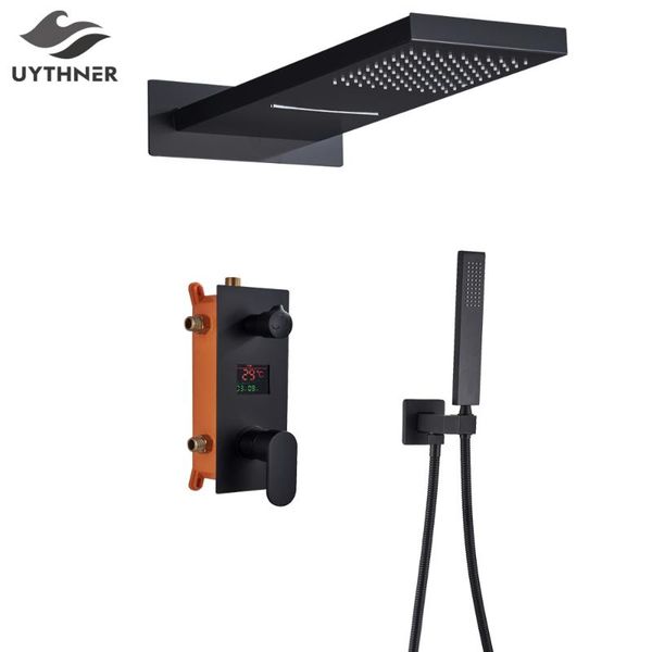 bathroom shower sets matte black digital display faucet rain waterfall cold water mixer tap for lcd screen
bathroom shower sets matte black digital display faucet rain waterfall cold water mixer tap for lcd screen