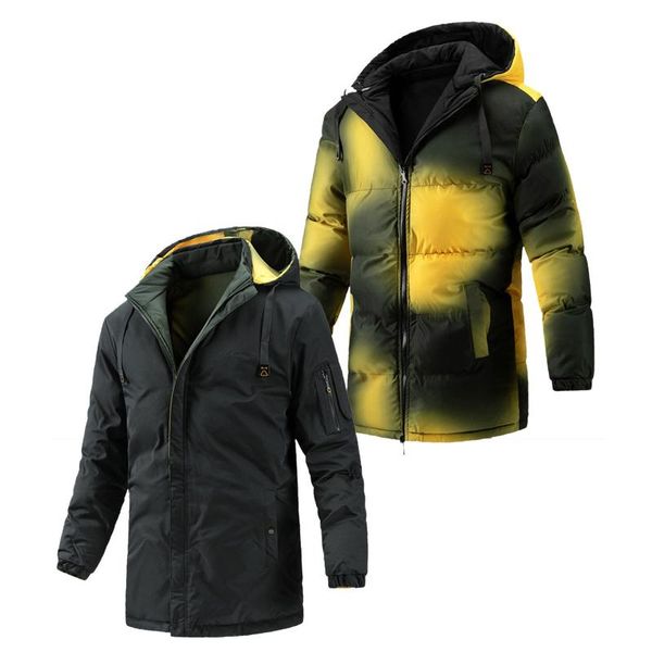 men's trench coats down jacket casual winter warm long padded both sides zipper hooded windproof with zip pockets male coat, Tan;black
men's trench coats down jacket casual winter warm long padded both sides zipper hooded windproof with zip pockets male coat, Tan;black