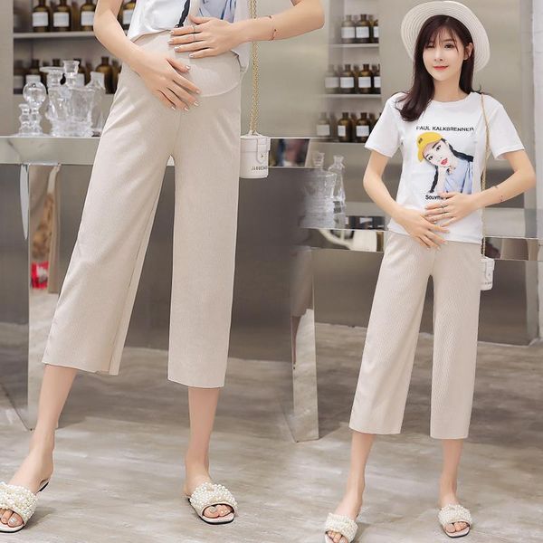 2021 summer thin pregnant women belly trousers wide-legged straight pants outside maternity summer wear ice silk abdomen pants, White
2021 summer thin pregnant women belly trousers wide-legged straight pants outside maternity summer wear ice silk abdomen pants, White