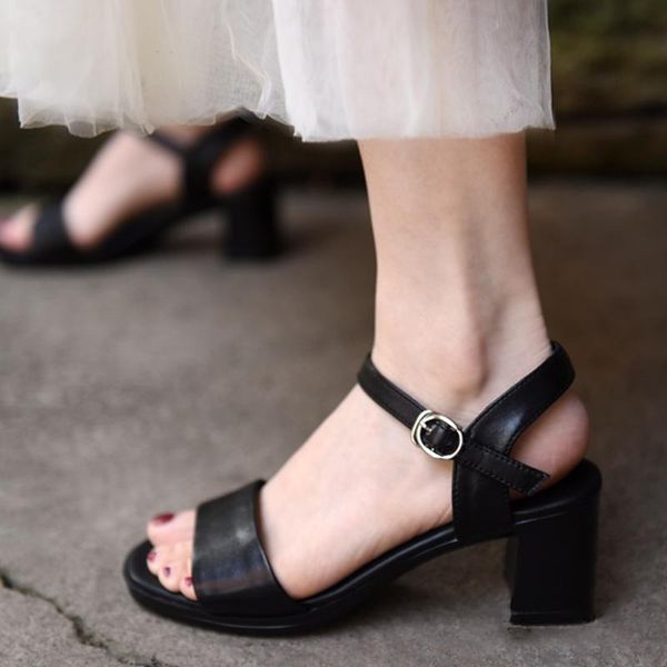 dress shoes artmu original high heels sandals 6 cm genuine leather women square heel work buckle strap summer ladies, Black
dress shoes artmu original high heels sandals 6 cm genuine leather women square heel work buckle strap summer ladies, Black