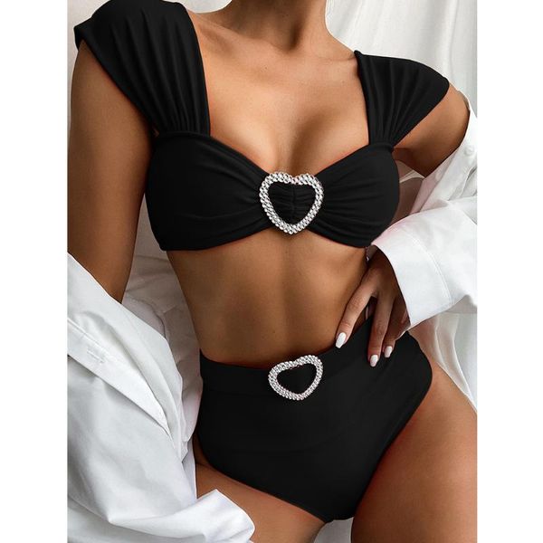 women's swimwear bikini 2021 swimsuit women high waist set bandeau push up bathing suits female summer beach wear swimming, White;black
women's swimwear bikini 2021 swimsuit women high waist set bandeau push up bathing suits female summer beach wear swimming, White;black