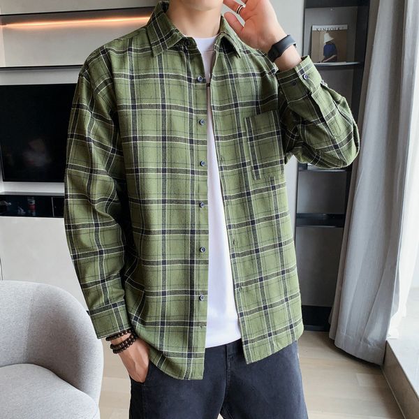 2021 brand spring autumn long sleeves new flannel collar korea style shirt for men's plaid harajuku clothing oorg, White;black
2021 brand spring autumn long sleeves new flannel collar korea style shirt for men's plaid harajuku clothing oorg, White;black