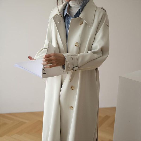 women's trench coats white mid-length windbreaker loose autumn fashion over the knee temperament small coat women blazer clothing, Tan;black
women's trench coats white mid-length windbreaker loose autumn fashion over the knee temperament small coat women blazer clothing, Tan;black