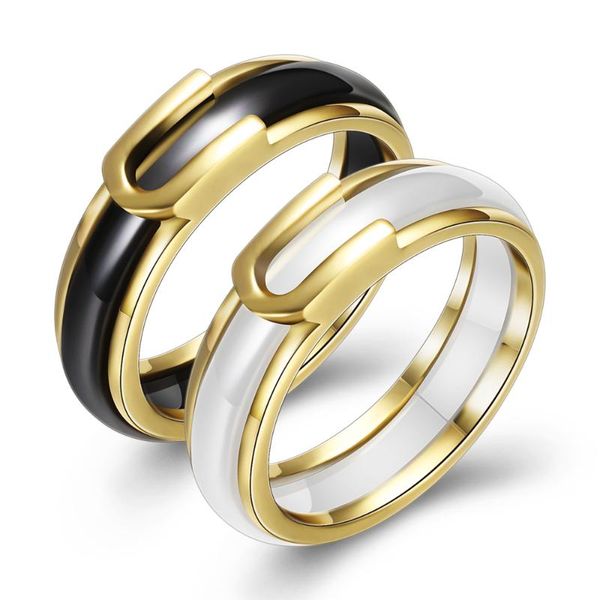 wedding rings gold color creative women ring cz crystal white black ceramic bands fashion jewelry, Slivery;golden
wedding rings gold color creative women ring cz crystal white black ceramic bands fashion jewelry, Slivery;golden