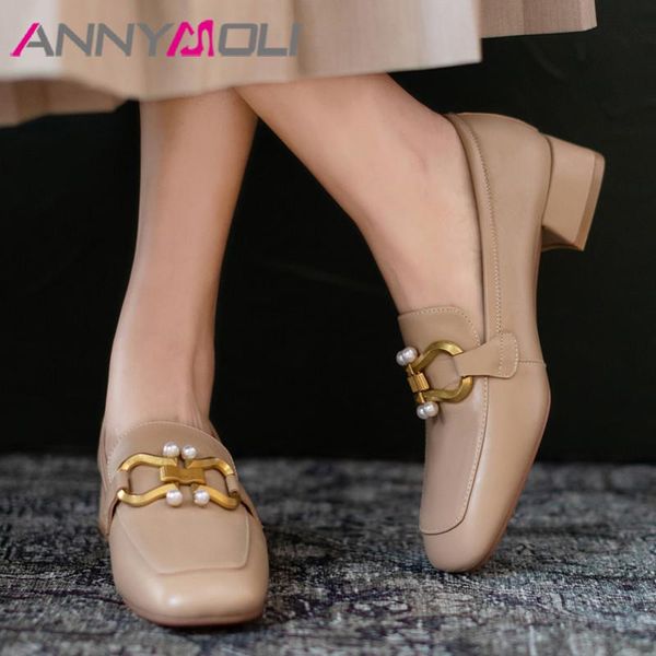 dress shoes annymoli real leather mid heel pumps loafers women pearl square toe metal decoration thick heels footwear beige 40, Black
dress shoes annymoli real leather mid heel pumps loafers women pearl square toe metal decoration thick heels footwear beige 40, Black