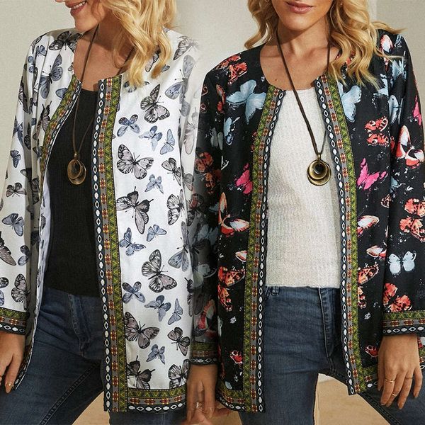 autumn winter round neck butterfly print long sleeve coat loose casual top, Black;brown
autumn winter round neck butterfly print long sleeve coat loose casual top, Black;brown