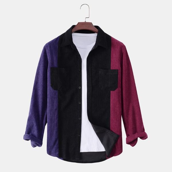 man button color block men patchwork shirts long sleeve lapel corduroy blouse casual pocket streetwear s-3xl men's, White;black
man button color block men patchwork shirts long sleeve lapel corduroy blouse casual pocket streetwear s-3xl men's, White;black