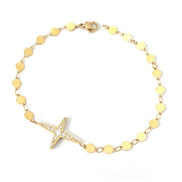 link, chain stainless steel gold color zircon star bracelet bangle for women fashion jewelry db017, Black
link, chain stainless steel gold color zircon star bracelet bangle for women fashion jewelry db017, Black