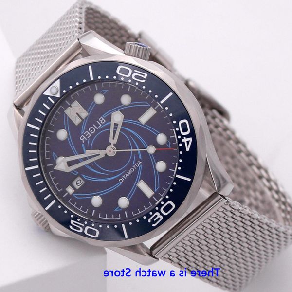 bliger 41mm black dial 007 automatic watch sapphire crystal luminous waterproof date function mechanical wristwatch men, Slivery;brown
bliger 41mm black dial 007 automatic watch sapphire crystal luminous waterproof date function mechanical wristwatch men, Slivery;brown