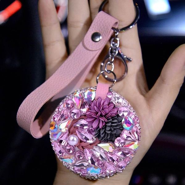 keychains crystal rose flowers round makeup mirror car keychain pu leather tassel key ring pendant gift for women auto accessories, Silver
keychains crystal rose flowers round makeup mirror car keychain pu leather tassel key ring pendant gift for women auto accessories, Silver