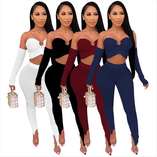 chronstylesolid 2 piece womenpant slash neck suits long sleeve t shirt crop stacked pants tracksuit clubwear outfits, White
chronstylesolid 2 piece womenpant slash neck suits long sleeve t shirt crop stacked pants tracksuit clubwear outfits, White