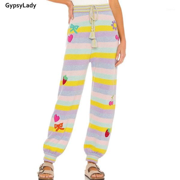 women's pants & capris gypsylady knitted striped harem floral embroidery boho casual chic long women pocket elastic waist sweater, Black;white
women's pants & capris gypsylady knitted striped harem floral embroidery boho casual chic long women pocket elastic waist sweater, Black;white