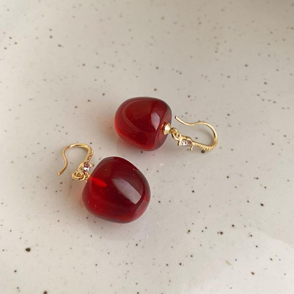 aomu new year korean design fashion red cherry earring temperament resin drop earring for women girls jewelry party, Silver
aomu new year korean design fashion red cherry earring temperament resin drop earring for women girls jewelry party, Silver