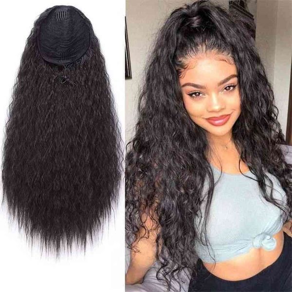 optional multicolor long piece wig female long curly drawstring hair set horsetail, Black
optional multicolor long piece wig female long curly drawstring hair set horsetail, Black