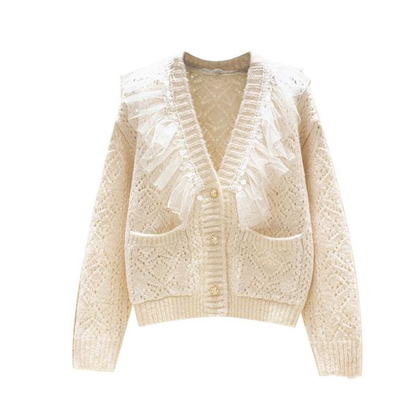flower ribbon v neck women's knitted or crocheted cardigan beads 2021 new autumn loose mesh rj9b, White;black
flower ribbon v neck women's knitted or crocheted cardigan beads 2021 new autumn loose mesh rj9b, White;black