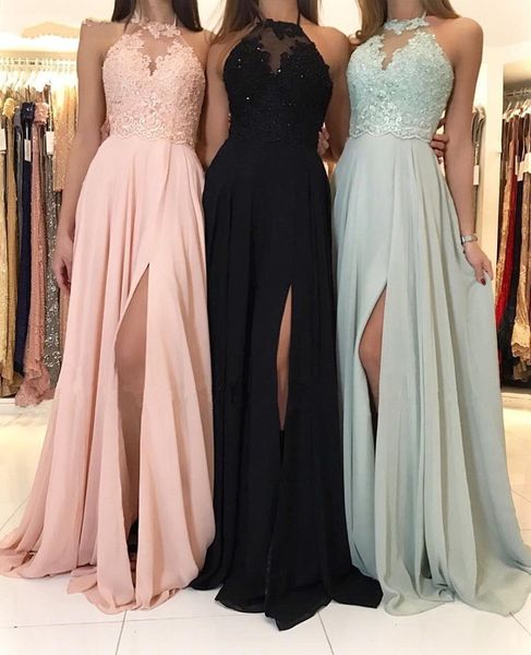 new chiffon 2021 bridesmaid es long side split halter neck lace appliques beaded simple prom guest party gowns 5qyj, White;pink
new chiffon 2021 bridesmaid es long side split halter neck lace appliques beaded simple prom guest party gowns 5qyj, White;pink