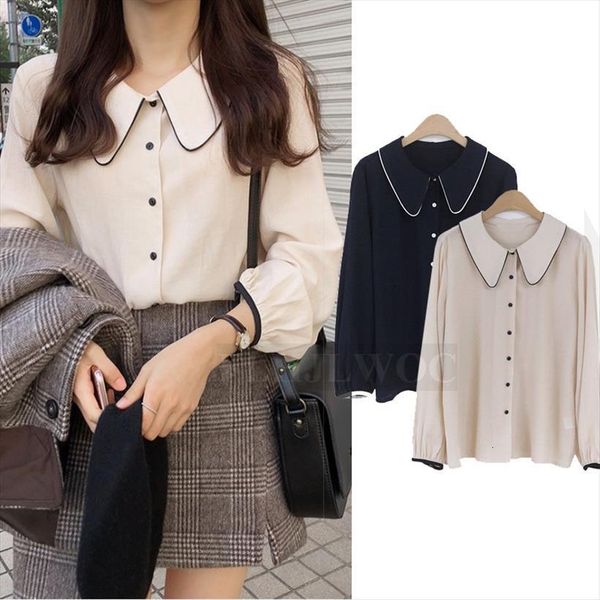cute sweet preppy womens shirts korean style long sleeve temperament girls button peter pan collar shirt top, White
cute sweet preppy womens shirts korean style long sleeve temperament girls button peter pan collar shirt top, White