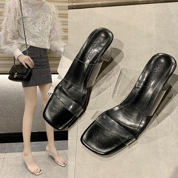 slippers shoes transparent luxury slides women heels jelly flip flops square heel pantofle med summer designer high glitter bloc, Black
slippers shoes transparent luxury slides women heels jelly flip flops square heel pantofle med summer designer high glitter bloc, Black