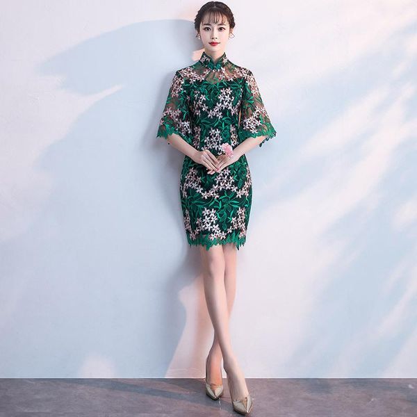 ethnic clothing traditional chinese mini cheongsam green mandarin collar women qipao big size 3xl vestidso sheath batwing sleeve dress, Red
ethnic clothing traditional chinese mini cheongsam green mandarin collar women qipao big size 3xl vestidso sheath batwing sleeve dress, Red