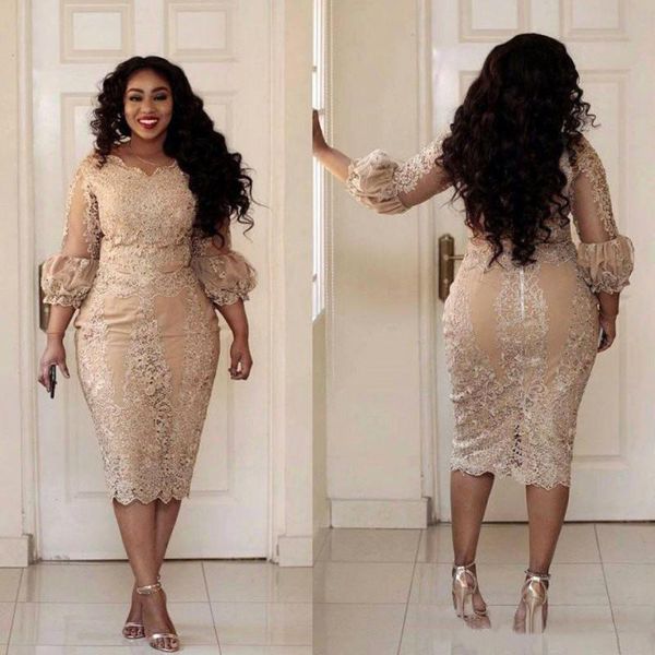 2021 vintage tea-length plus size prom cocktail dresses with long sleeve modest champagne lace applique saudi arabia dubai formal evening we, Black;red
2021 vintage tea-length plus size prom cocktail dresses with long sleeve modest champagne lace applique saudi arabia dubai formal evening we, Black;red