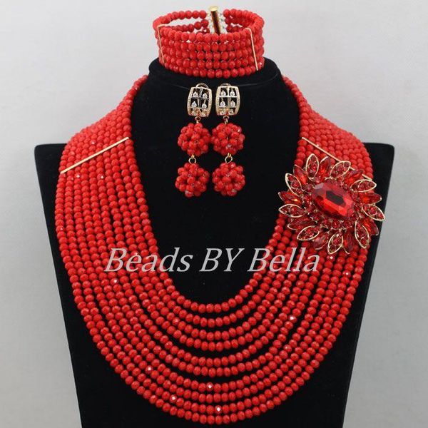 earrings & necklace fashion red nigerian beads crystal necklaces bracelet african wedding jewelry set abf374, Silver
earrings & necklace fashion red nigerian beads crystal necklaces bracelet african wedding jewelry set abf374, Silver