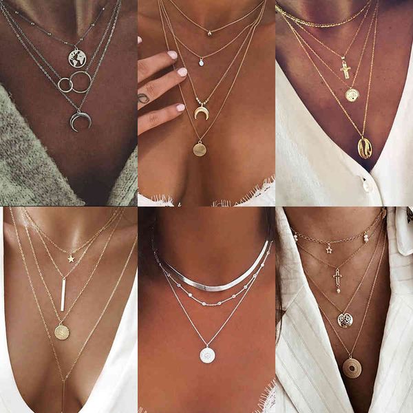 necklaces pendants vintage multilayer & fashion geometric moon choker necklace for women gold collier femme party jewelry gift, Silver
necklaces pendants vintage multilayer & fashion geometric moon choker necklace for women gold collier femme party jewelry gift, Silver