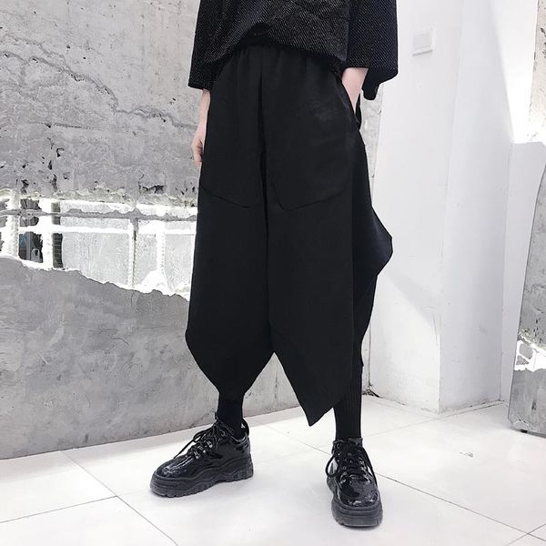 men's pants korean cotton linen casual hip hop streetwear male loose wide leg harem jogger calf-lenght trouser sweatpants hair stylist, Black
men's pants korean cotton linen casual hip hop streetwear male loose wide leg harem jogger calf-lenght trouser sweatpants hair stylist, Black